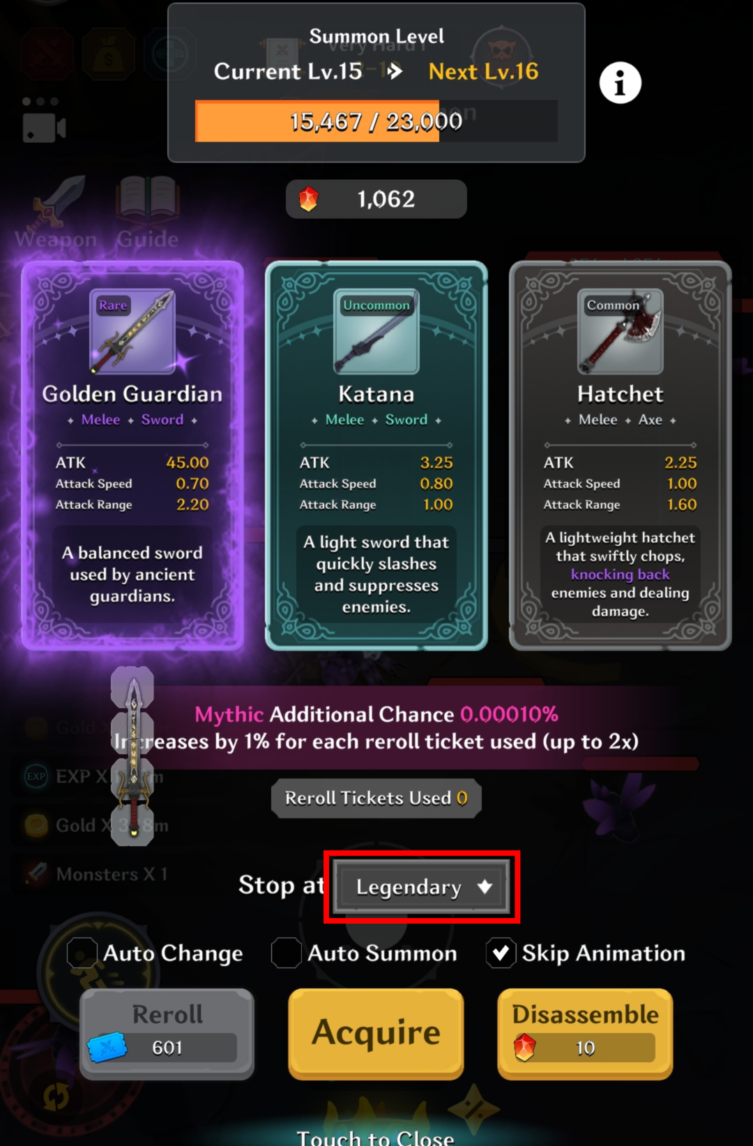 Stop at Specific Grade or Higher Image